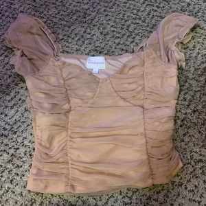 Blush ruched crop top